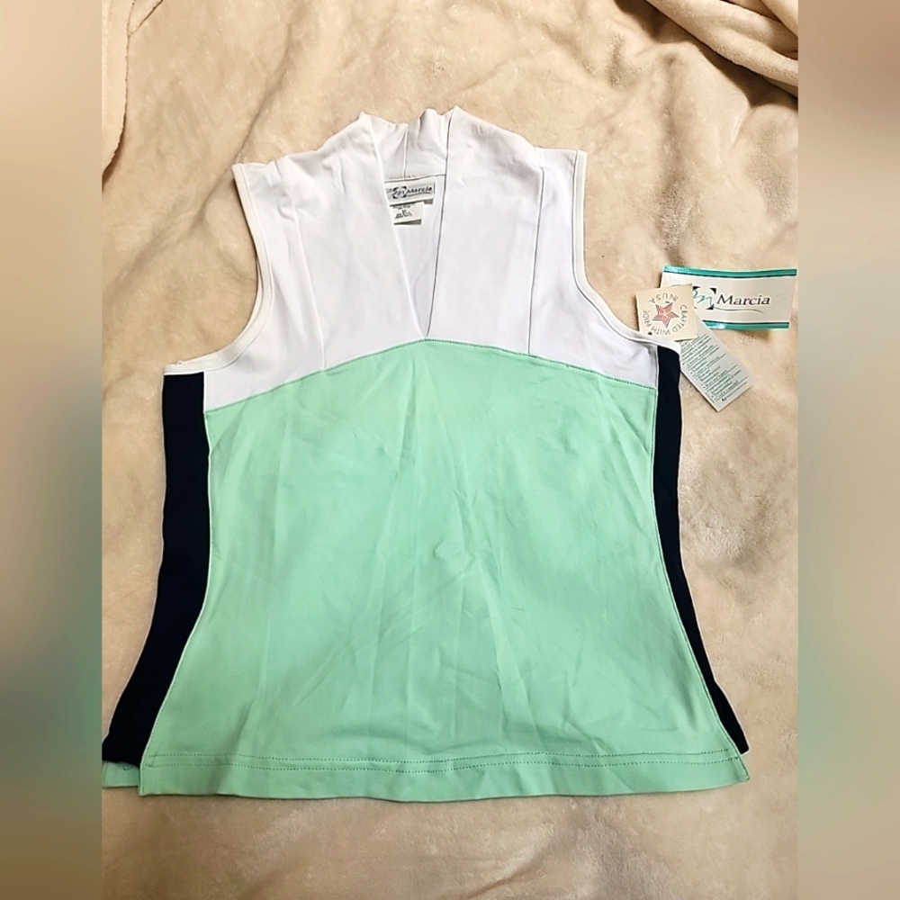 NWT Women's Marcia Green Tennis Sleeveless Top- medium